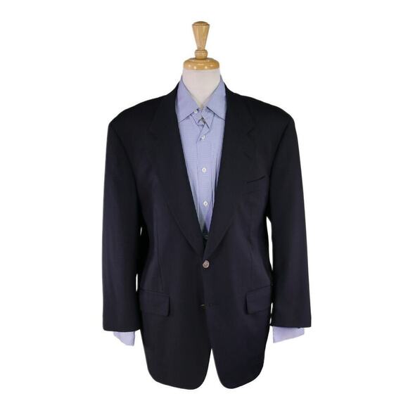 Samuelsohn Navy Blue w/ Roman Coin Buttons Super 110's Wool 2-Btn Blazer 42R